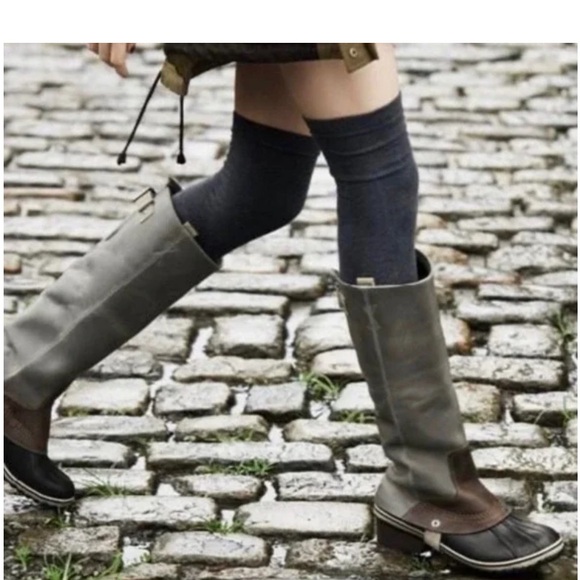 Sorel Shoes - SOREL SLIMPACK TALL BOOTS Size 8 Equestrian Riding Leather Shale Gray Rain Snow